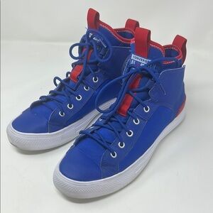 Chuck Taylor All Star Ultra Mid Blue Enamel Red Converse Sneakers Size 9